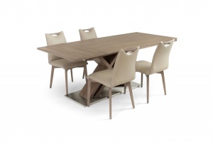 Alster X base table with Ritz leather chairs, Online Store