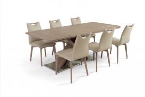 Alster X base table with Ritz leather chairs - photo №7