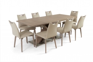 Alster X base table with Ritz leather chairs - photo №8