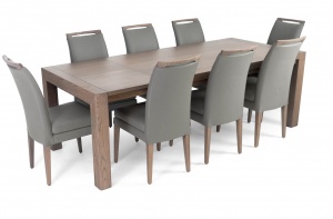 Rhine Ash Gray Table with Elke Leather Chairs - photo №6