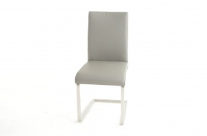 Havel Stainless Steel Gray Leather Dining Chair, Online Store