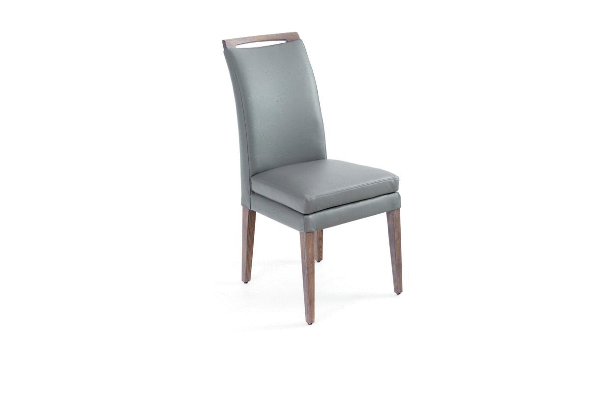 Elke Ash Gray Gray Leather Chair, Cheap