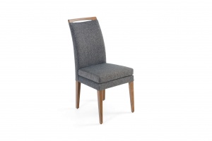 Elke Walnut Blue Brown Fabric Chair, Nordholtz