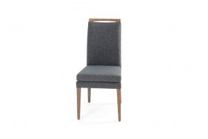 Elke Walnut Blue Brown Fabric Chair - photo №6