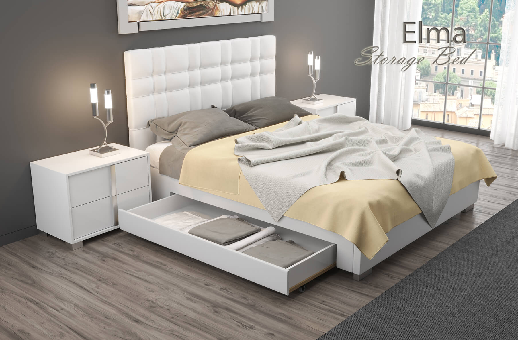 Elma Upholstered Storage Bed, Cheap