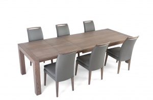 Rhine Ash Gray Table with Elke Leather Chairs, In New Jersey