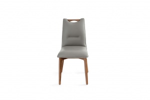 Ritz Walnut Grey Leather Chair - photo №7