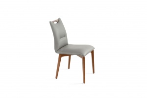 Ritz Walnut Grey Leather Chair - photo №8