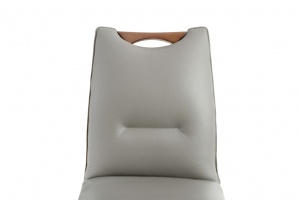 Ritz Walnut Grey Leather Chair - photo №6