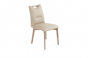 Ritz Ash Grey Beige Leather Chair, Nordholtz