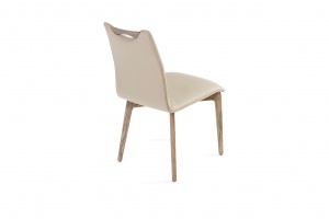Ritz Ash Grey Beige Leather Chair, Online Store