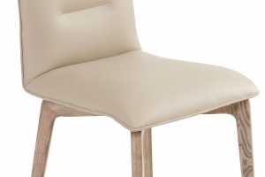 Ritz Ash Grey Beige Leather Chair - photo №7