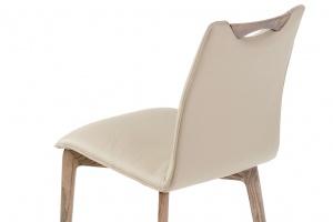Ritz Ash Grey Beige Leather Chair - photo №8