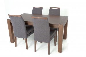 Rhine Walnut Table with Elke fabric chairs, Order