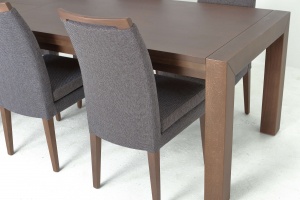 Rhine Walnut Table with Elke fabric chairs, Online Store