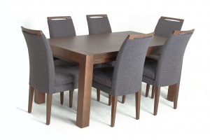 Rhine Walnut Table with Elke fabric chairs - photo №7