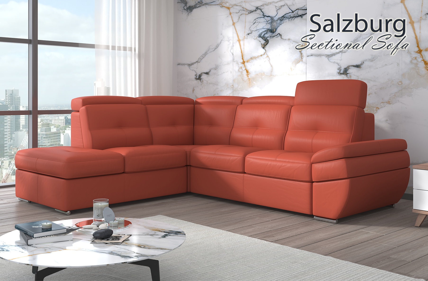 Salzburg Open Chaise Sectional with bed and storage, Cheap